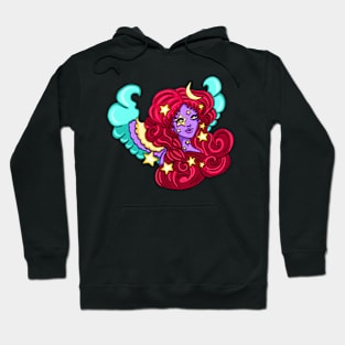 Red Waves Star Angel by Stephanie Ann Garcia Hoodie